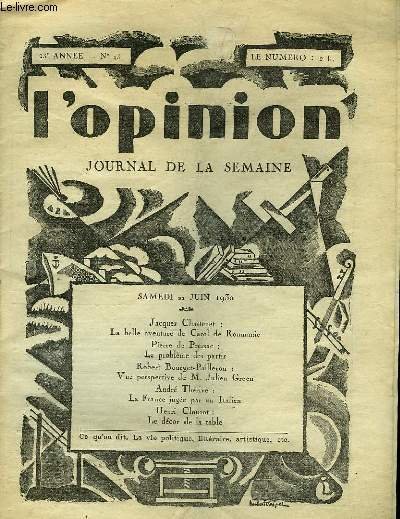 L'Opinion N°13, 23ème année. | Immagine principale