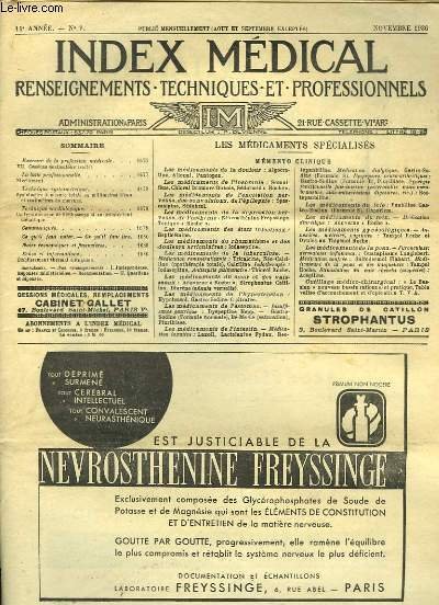Index Médical N°9, 14ème année. | Immagine principale