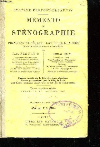 Mémento de Sténographie.