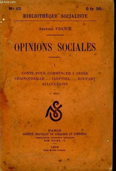 Opinions sociales. TOME I