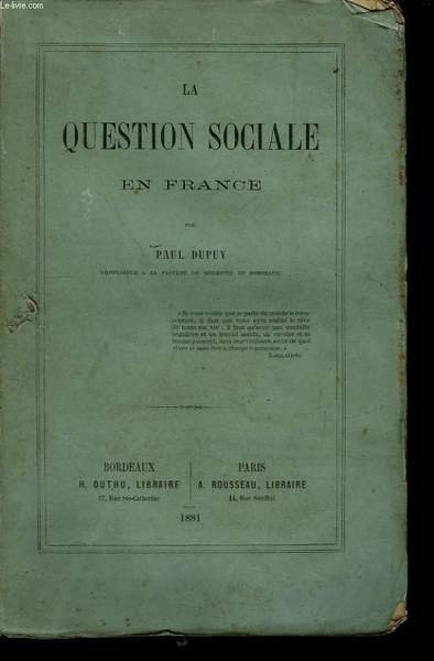 La Question Sociale en France.