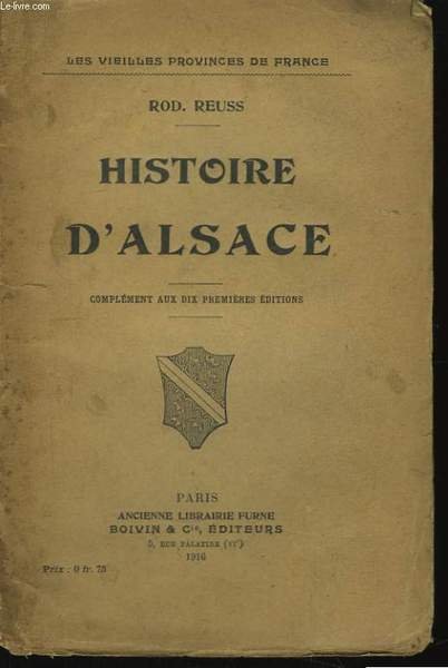 Histoire d'Alsace.