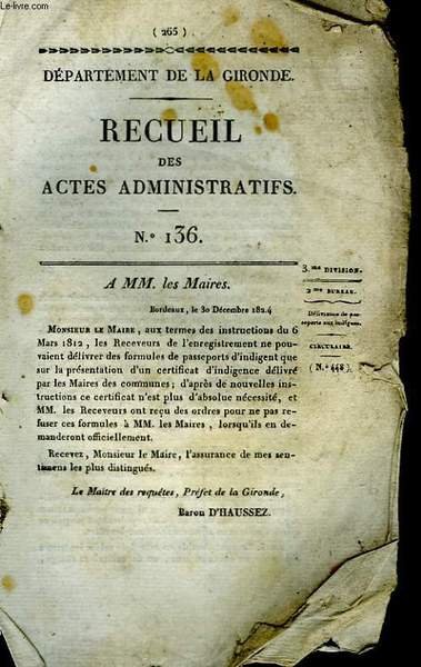 Recueil des Actes Administratifs. N°136