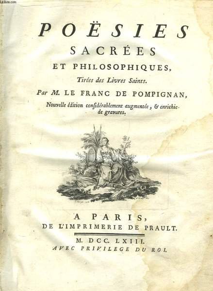 Poésies Sacrées et Philosophiques, tirées des Livres Saints.