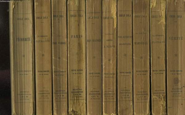 Ensemble de 14 volumes. Fécondité (1899) - Les Romanciers Naturalistes …