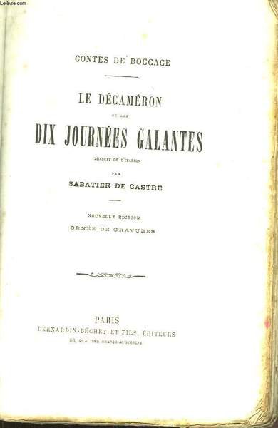 Le Décaméron ou les Dix Journées Galantes.