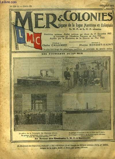 Mer & Colonies N°250 B - Série 33 : Etudiants …