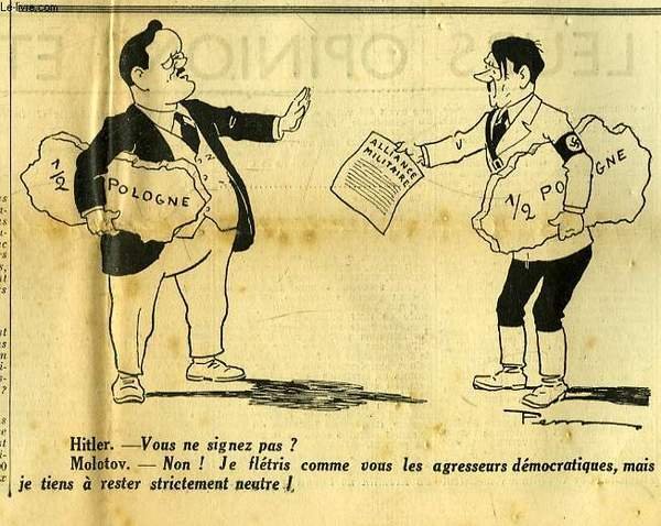 Caricature d'Hitler et Molotov, extraite du journal " La Victoire …