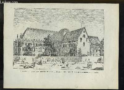 Une gravure en noir et blanc, XIXe, de l'Ecole Saint Joseph de Tivoli, Collège des Jésuites. Bordeaux