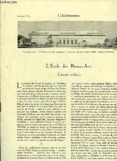 L'Architecture. N°4 - Volume XLII : L'Ecole des Beaux-Arts - …