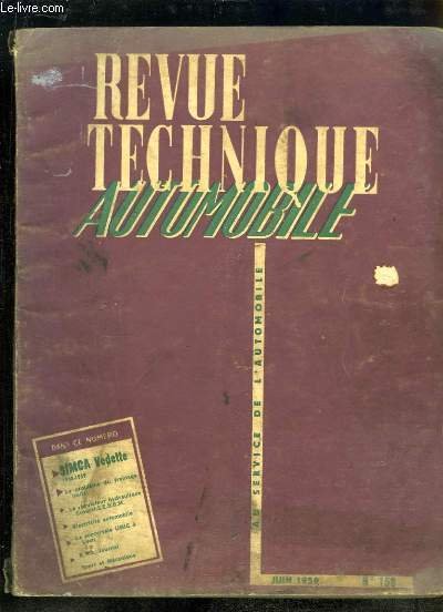 Revue Technique Automobile N°158 : Simca Vedette 1958 - 1959 …