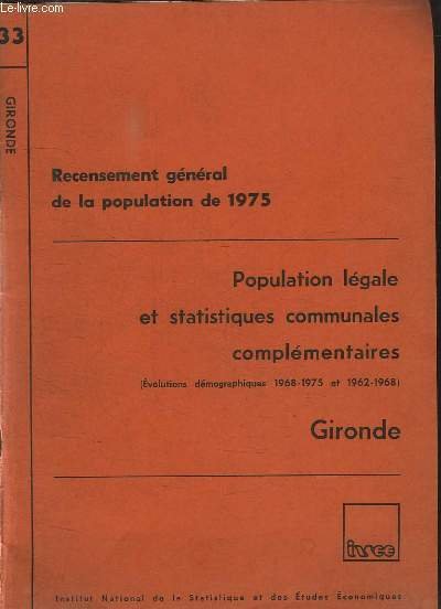 Recensement général de la population de 1975. Population légale et … | Immagine principale
