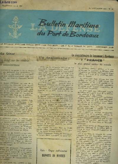 Bulletin Maritime du Port de Bordeaux N°36 (Supplément au n°806) … | Immagine principale