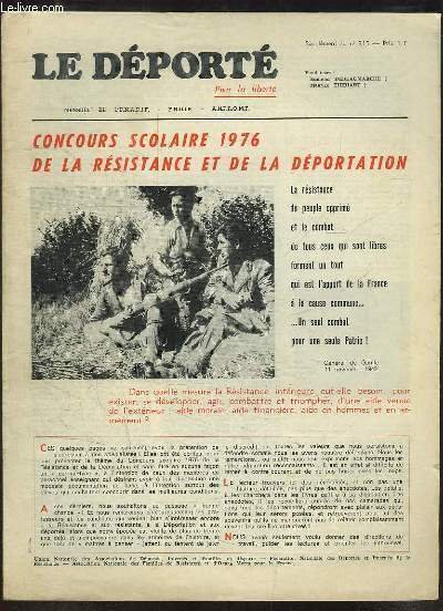 Le Déporté, supplément au n°315 : Aspects de l'activité de … | Immagine principale