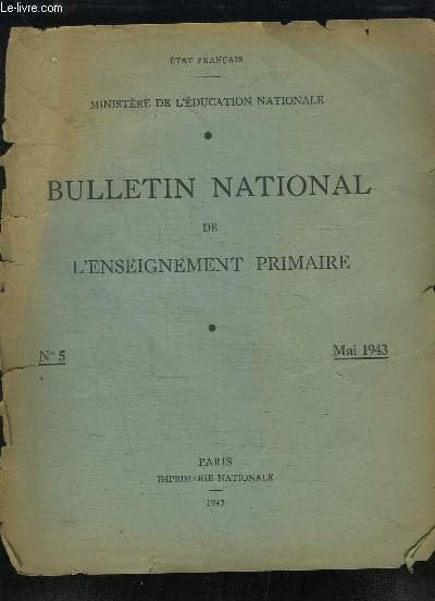 Bulletin National de l'Enseignement Primaire N°5 : La Tête et … | Immagine principale