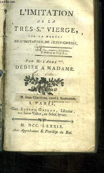 L'Imitation de la Très Sainte Vierge, sur le Modèle de … | Immagine principale