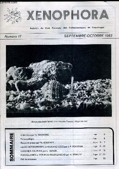XENOPHORA. BULLETIN DU CLUB FRANCAIS DES COLLECTIONNAIRES DE COQUILLAGES. N°17. …