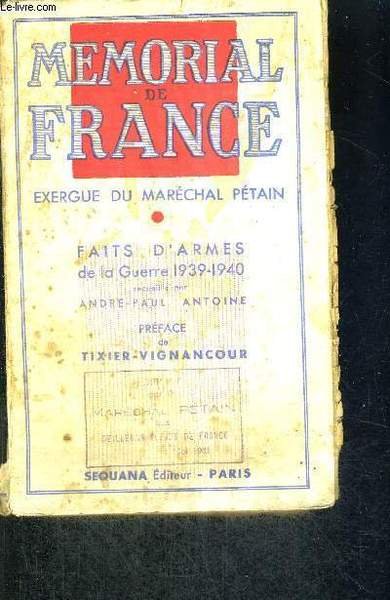 MEMORIAL DE FRANCE - EXERGUE DU MARECHAL PETAIN - FAITS … | Immagine principale