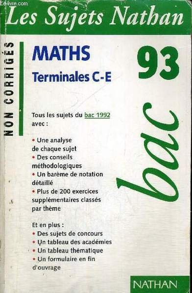 MATHS - TERMINALES C-E 93 - BAC - Tous les …