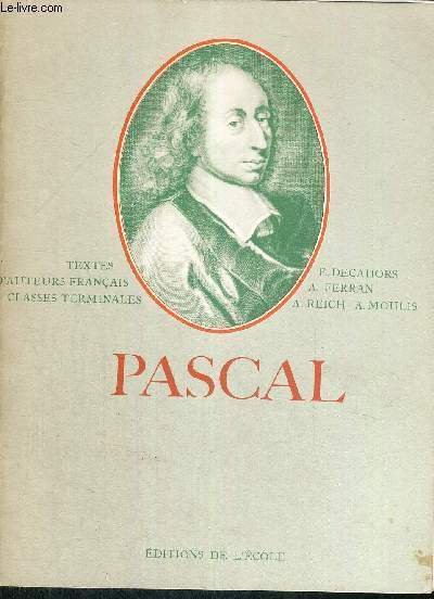 PASCAL - TEXTES D'AUTEURS FRANCAIS - CLASSES TERMINALES | Immagine principale