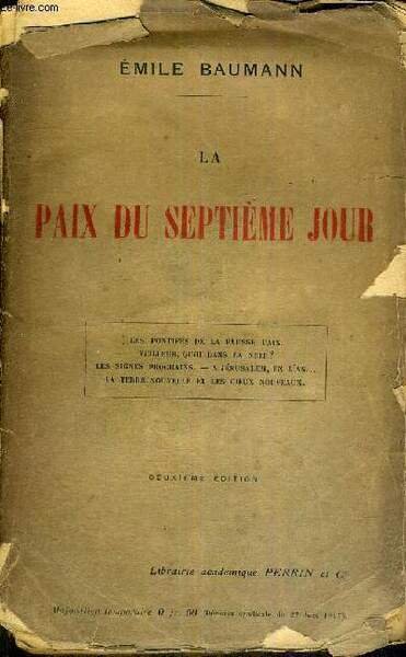 LA PAIX DU SEPTIEME JOUR - LES PONTIFES DE LA … | Immagine principale