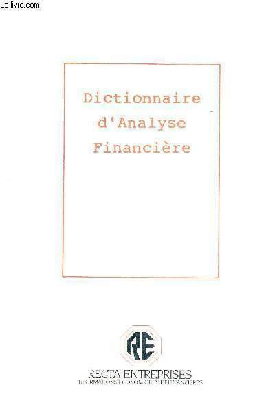 DICTIONNAIRE D'ANALYSE FINANCIERE