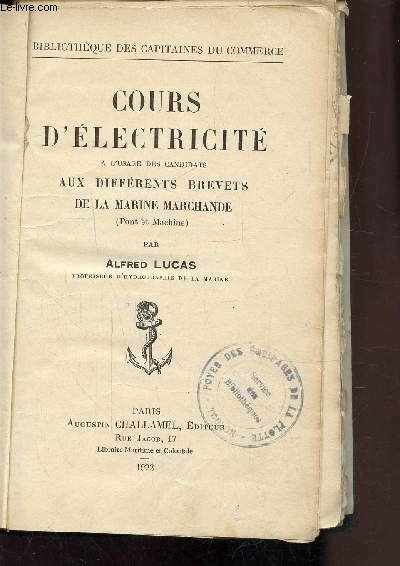COURS D'ELECTRICITE A L'USAGE DES CANDIDATS AUX DIFFERENTS BREVETS DE …