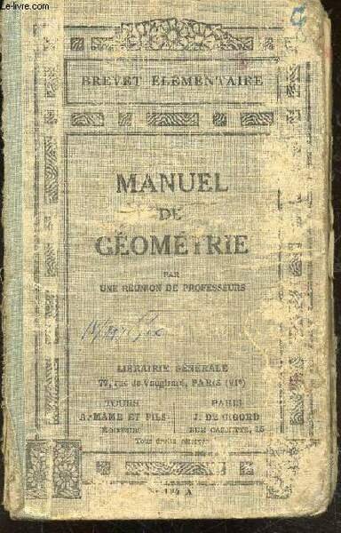 MANUEL DE GEOMETRIE