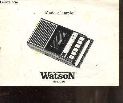 WATSON MODELE 320 - MODE D'EMPLOI