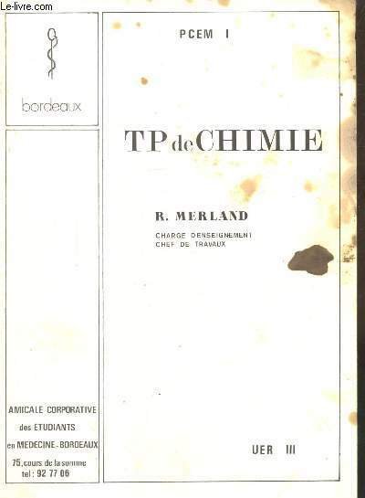TP DE CHIMIE - PCEM 1 - UER 3 -