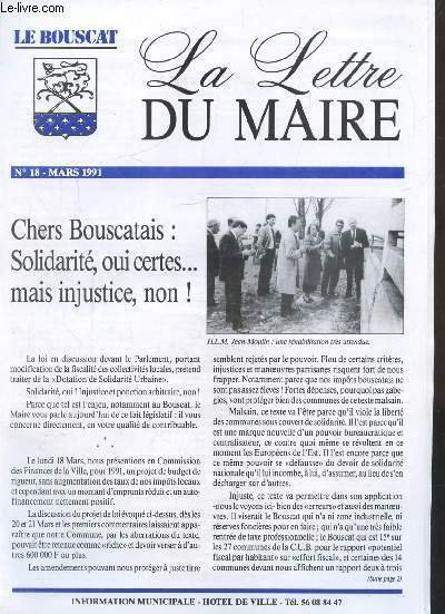 LA LETTRE DU MAIRE - N° 18 - MARS 1991