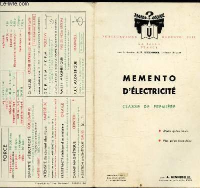 MEMENTO D'ELECTRICITE
