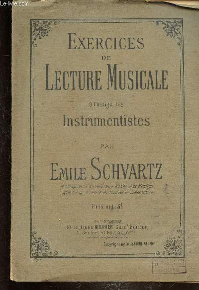 EXERCICES DE LECTURE MUSICALE A L'USAGE DES INSTRUMENTISTES