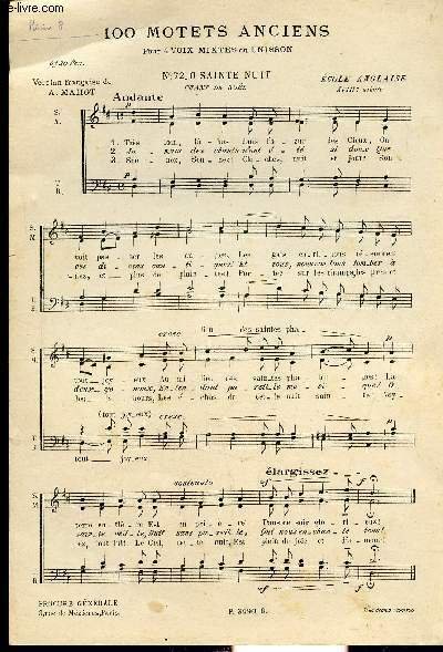 100 MOTETS ANCIENS - N°72: O SAINTE NUIT - CHANT …