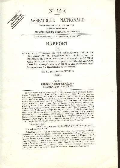 N° 1240 - Constitution du 4 octobre 1958 - 7ème …