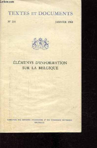 Textes et documents - n°231 - Janvier 1968 - Eléments …