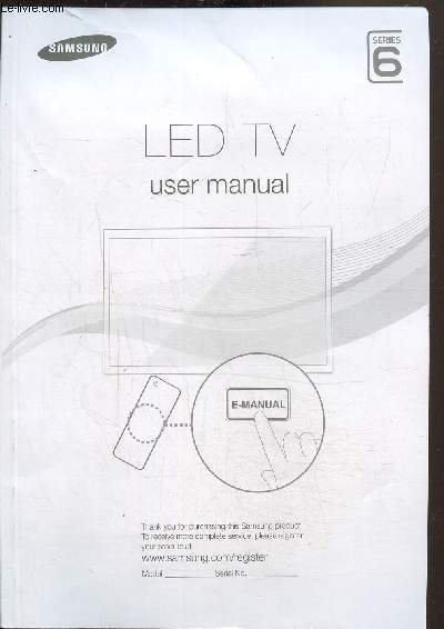 Led TV samsung series 6 user manual+ 3D active glasses …