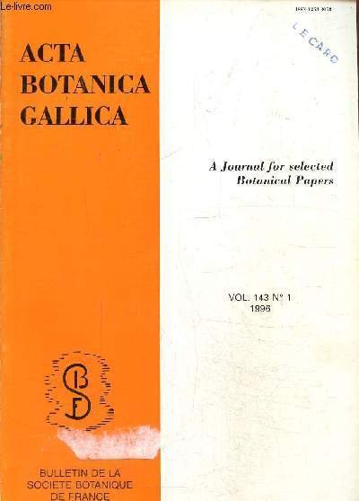 Acta Botanica Gallica- Société botanique de France -Vol. 143 N° …
