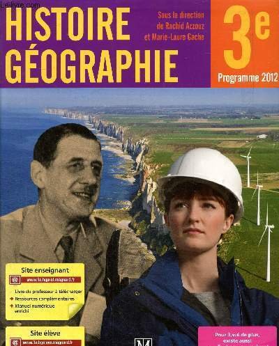 Histoire géographie 3e programme 2012, speciment enseignant + livre du …