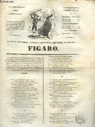 Figaro Ve année, n°347, mardi 14 décembre 1830.Orgie de Constantin- … | Immagine principale