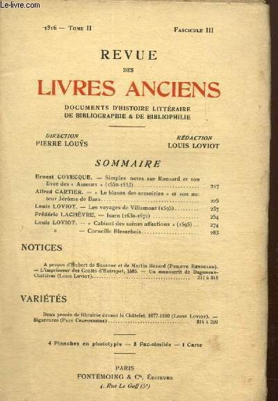 Revue des Livres Anciens, tome II, fascicule III : "Le …