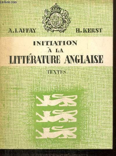 Initiation à la littérature anglaise - Textes