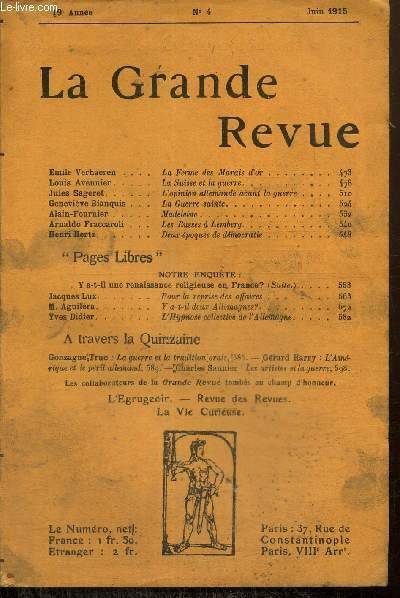 La Grande Revue, 19e année, n°4 (juin 1915) : La … | Immagine principale