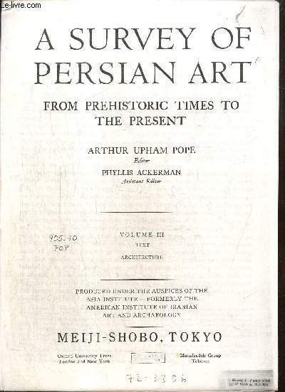 Extrait polycopié : A survey of Persian Art from prehistoric times to the present, volume III (Arthur Upham Pope, Phyllis Ackerman)