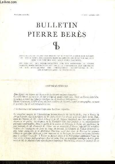 Bulletin Pierre Berès, n°111 (novembre 1967)