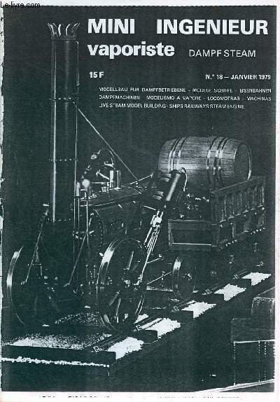 Mini ingénieur vaporiste Dampf Steam n°18 janvier 1979 - A …