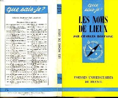 Que sais-je? N° 176 Les noms de lieux
