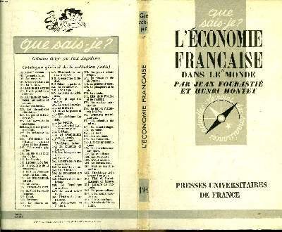 Que sais-je? N° 191 L'économie française dans le monde