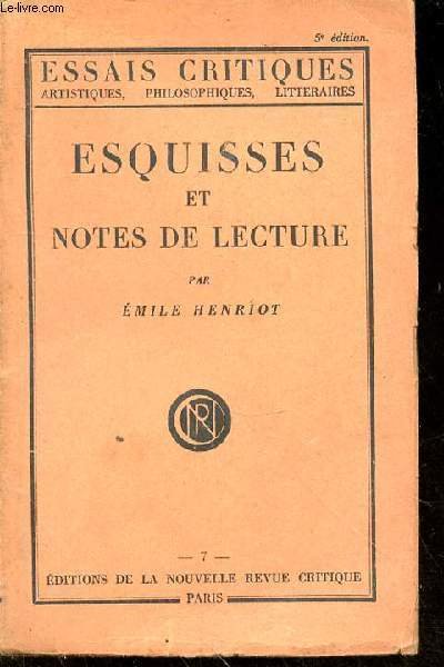 Esquisses et notes de lecture