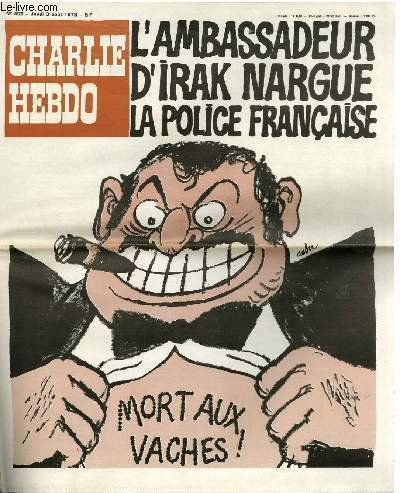 CHARLIE HEBDO N°403 - L'AMBASSADEUR D'IRAK NARGUE LA POLICE FRANCAISE